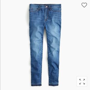 Jcrew 10" higher-rise toothpick eco jean with let-down hem Sz29